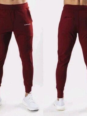 Alphalete Men's Pro Elite Joggers Burgundy Red Size XL